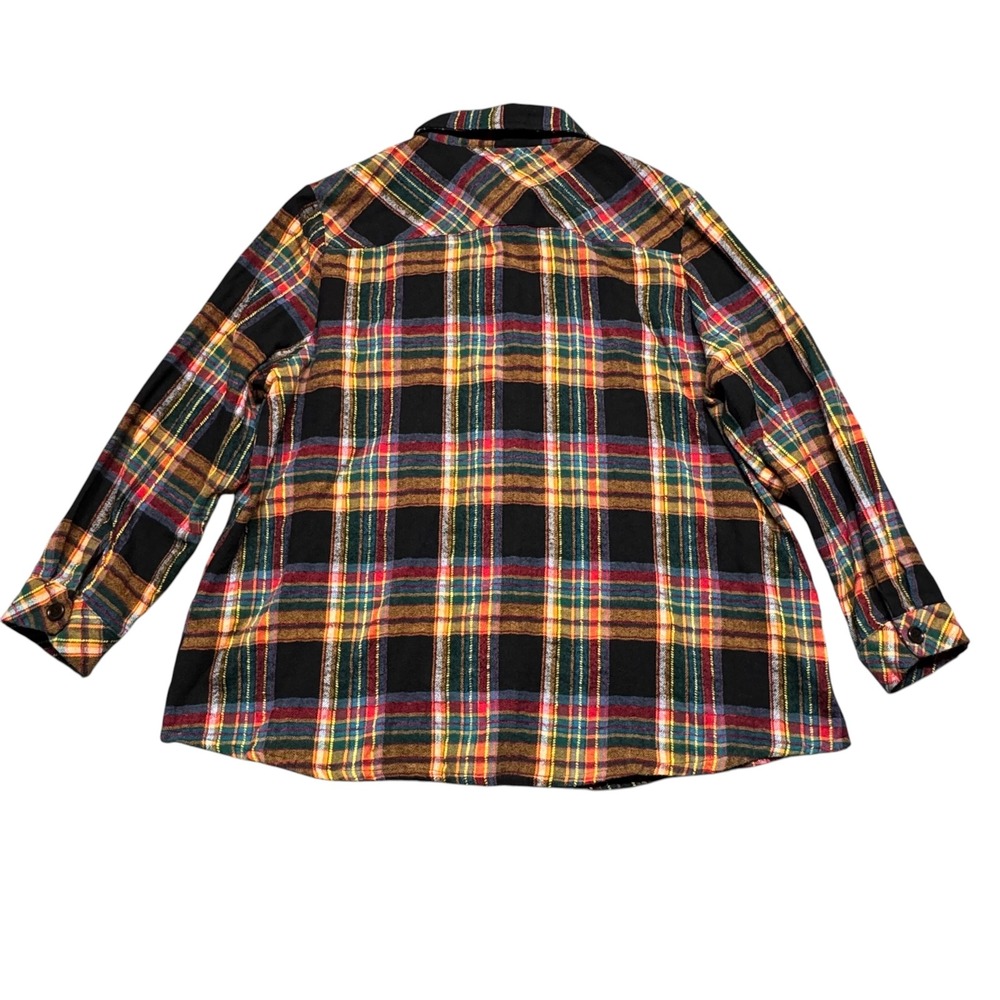 Natural Life Flannel Shirt Sz L Black Multicolor Button Up Long Sleeve Outdoors - Picture 4 of 12